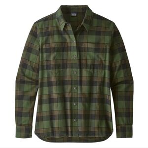 Patagonia Catbells Shirt Women Small Plaid Organic Cotton Button Up